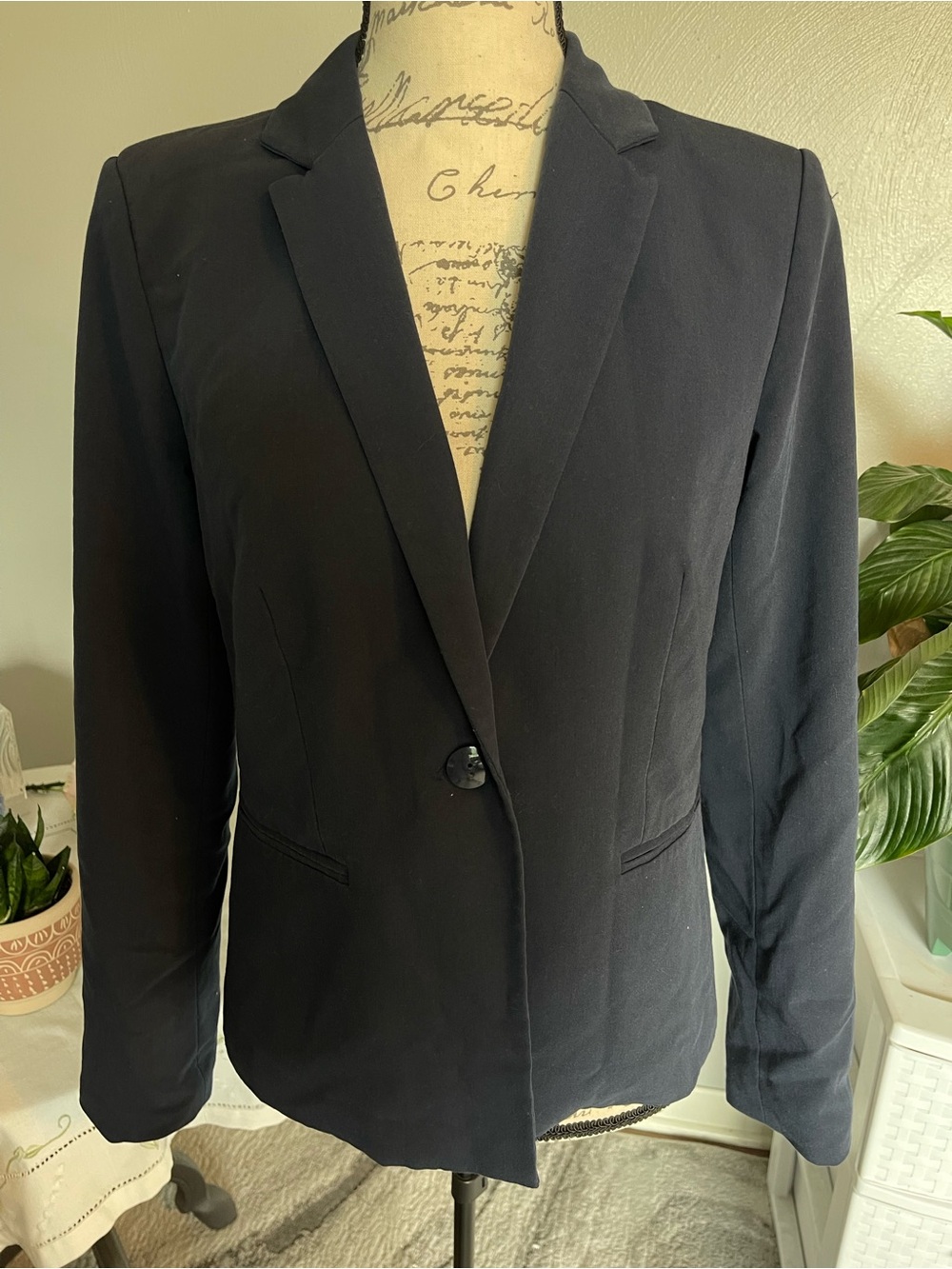 Ci Sono Navy Tailored Blazer Size M Single Button Office Siren Career Jacket